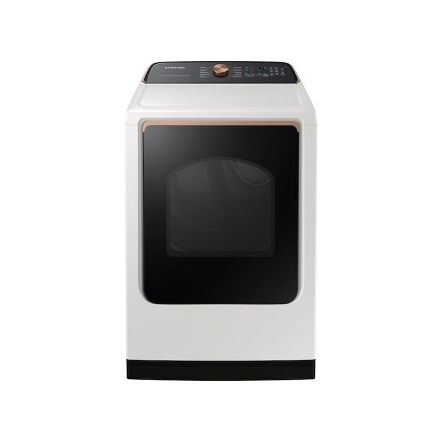 Samsung - Smart Electric Dryer with Steam SanitizePlus, 7.4 cu-ft - Ivory