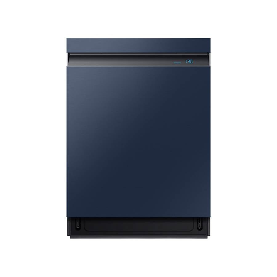 Samsung - Bespoke AutoRelease Dry, 3rd Rack, Ball Bearing Upper Rack, Stainless Steel Tub, 39 dBA - Navy Steel