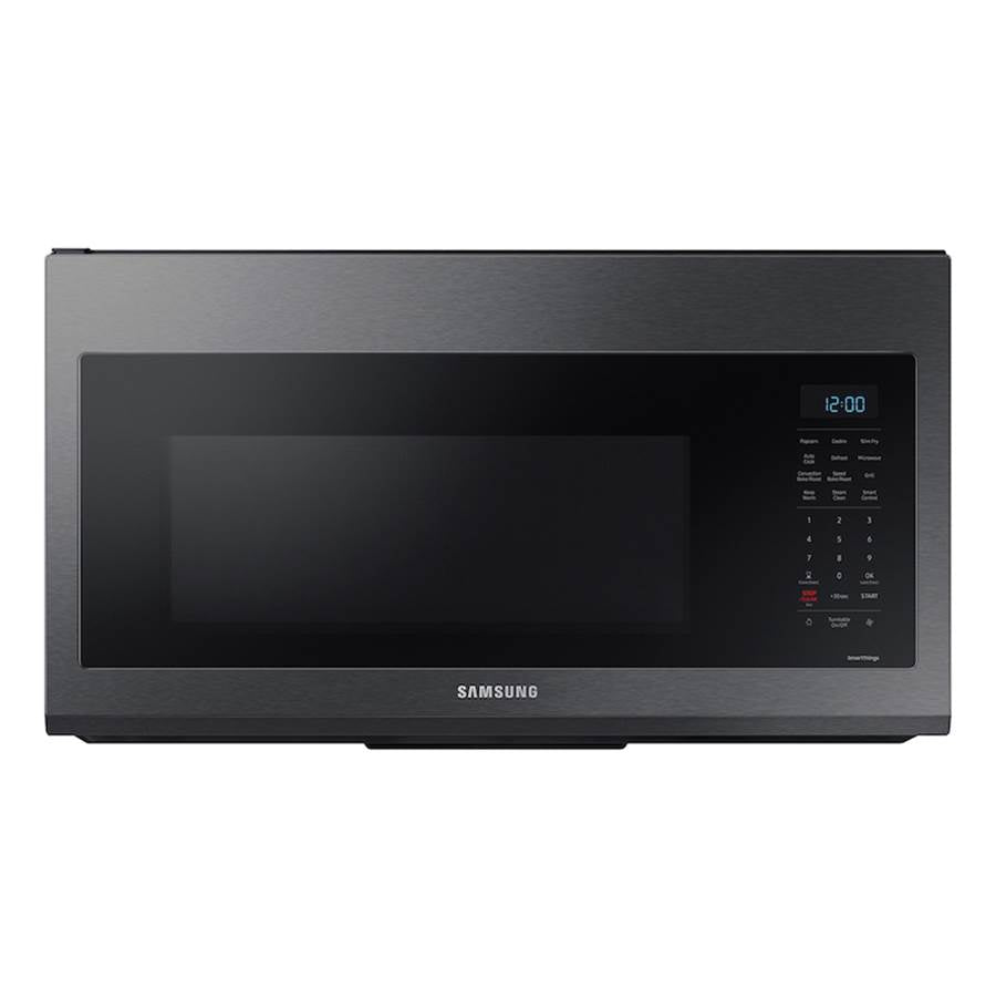 Samsung - Wi-Fi Enabled, Convection, Slim Fry, Ceramic Enamel Interior, 3-Speed, 300 cfm, 1.7 cu-ft - Black Stainless Steel