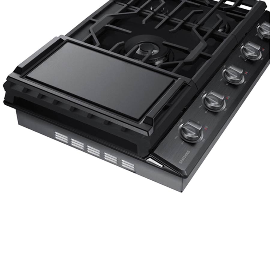 Five Burners, 1-19000 Power Burner, 1-13000 Power Burner, 2-9.50, 1-5000 Simmer, Illuminated Knobs, Aluminum Griddle, Wi-Fi, 30''