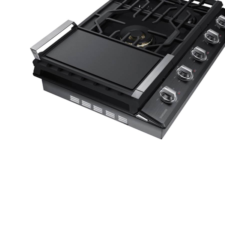 Five Burners, 1-22000 Dual Ring Brass, 1-13000 Power Burner, 2-9.5, 1-5000 Simmer, Illuminated Knobs, Die Cast Griddle, Wok Ring, Wi-Fi, 30''