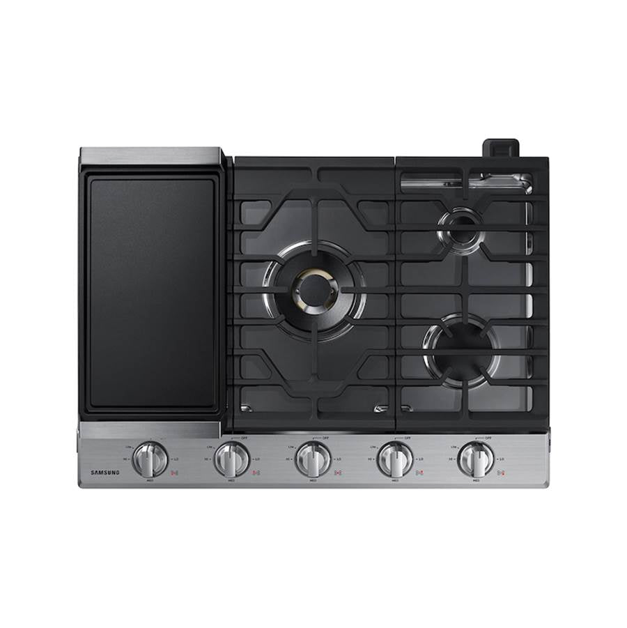 Five Burners, 1-22000 Dual Ring Brass, 1-13000 Power Burner, 2-9.5, 1-5000 Simmer, Illuminated Knobs, Die Cast Griddle, Wok Ring, Wi-Fi, 30''