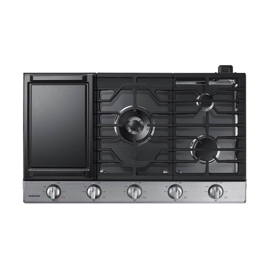 Five Burners, 1-19000 Power Burner, 1-13000 Power Burner, 2-9.50, 1-5000 Simmer, Illuminated Knobs, Aluminum Griddle, Wi-Fi, 36''