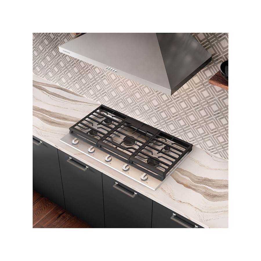 Five Burners, 1-17000 Power Burner, 1-13000, 2-9.5, 1-5000 Simmer, 36''