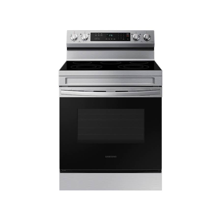 Samsung - Electric Freestanding with 5 Element Cooktop and Steam Self Clean, 6.3 cu-ft - Stainless Steel