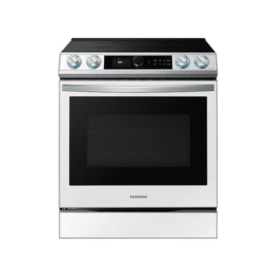 Samsung - Bespoke Gas Slide-In with Smart Dial and Air Fry, 6.0 cu-ft - White Glass