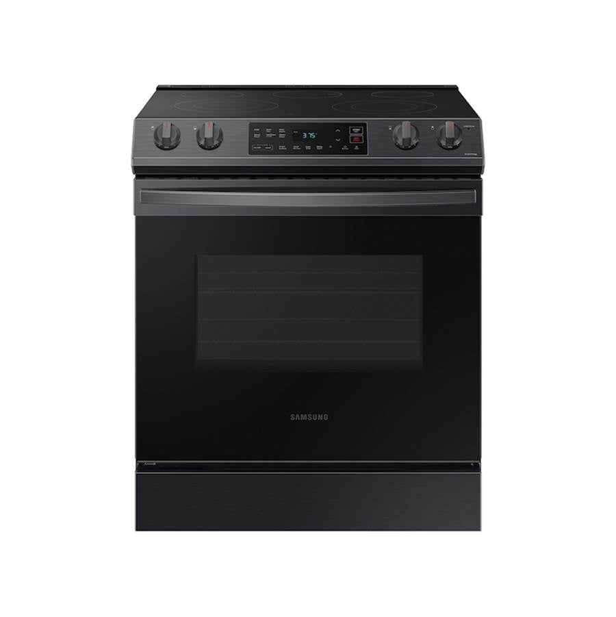 Samsung - Slide-In Electric, 6.3 cu-ft - Black Stainless Steel