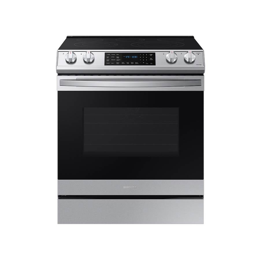 Samsung - Electric Slide-In with Air Fry, 6.3 cu-ft - Stainless Steel