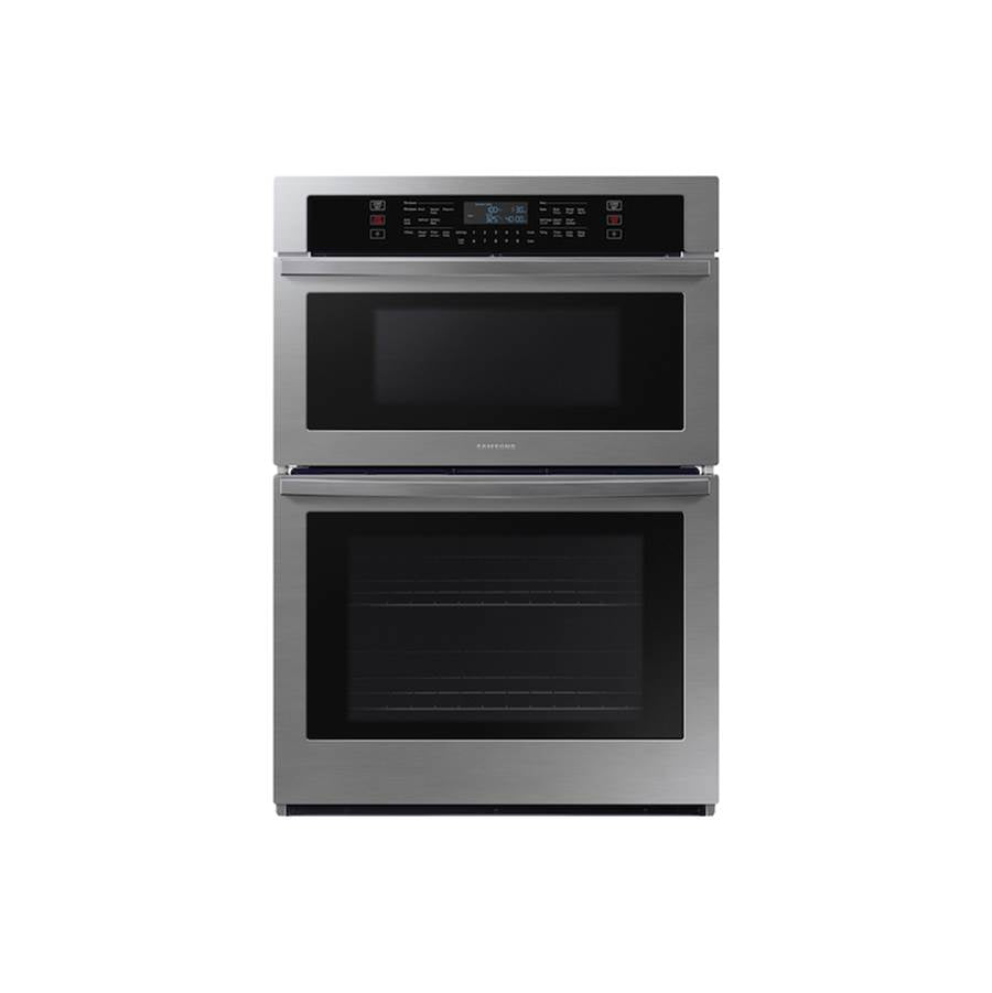 Samsung - Microwave Oven Combination, Thermal, Self-Clean Steam Clean, Glass Touch, 2 Wire Racks (Lower), Wi-Fi, 1.9 cu-ft (Upper) 5.1 cu-ft (Lower), 30'' - Stainless Steel