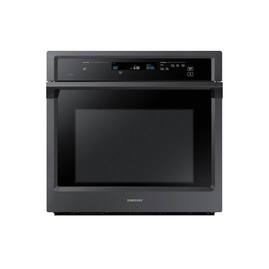 Samsung - Single Oven, Flex Duo, Knob LCD Interface, Steam Cooking, Dual Fan True Convection, Spotlight Lighting System, Glide Rack, Wi-Fi, 5.1 cu-ft, 30'' - Black Stainless Steel