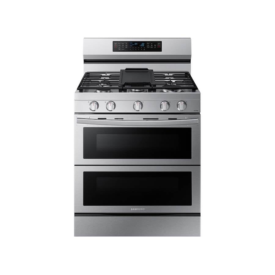 Samsung - Gas Freestanding with Flex Duo and Air Fry (Tray), 6 cu-ft - Stainless Steel