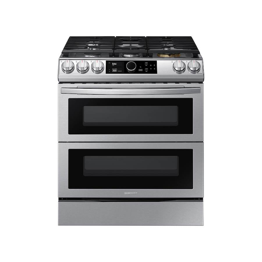 Samsung - Dual Fuel Slide-In with Flex Duo, Smart Dial and Air Fry, 6 cu-ft - Stainless Steel