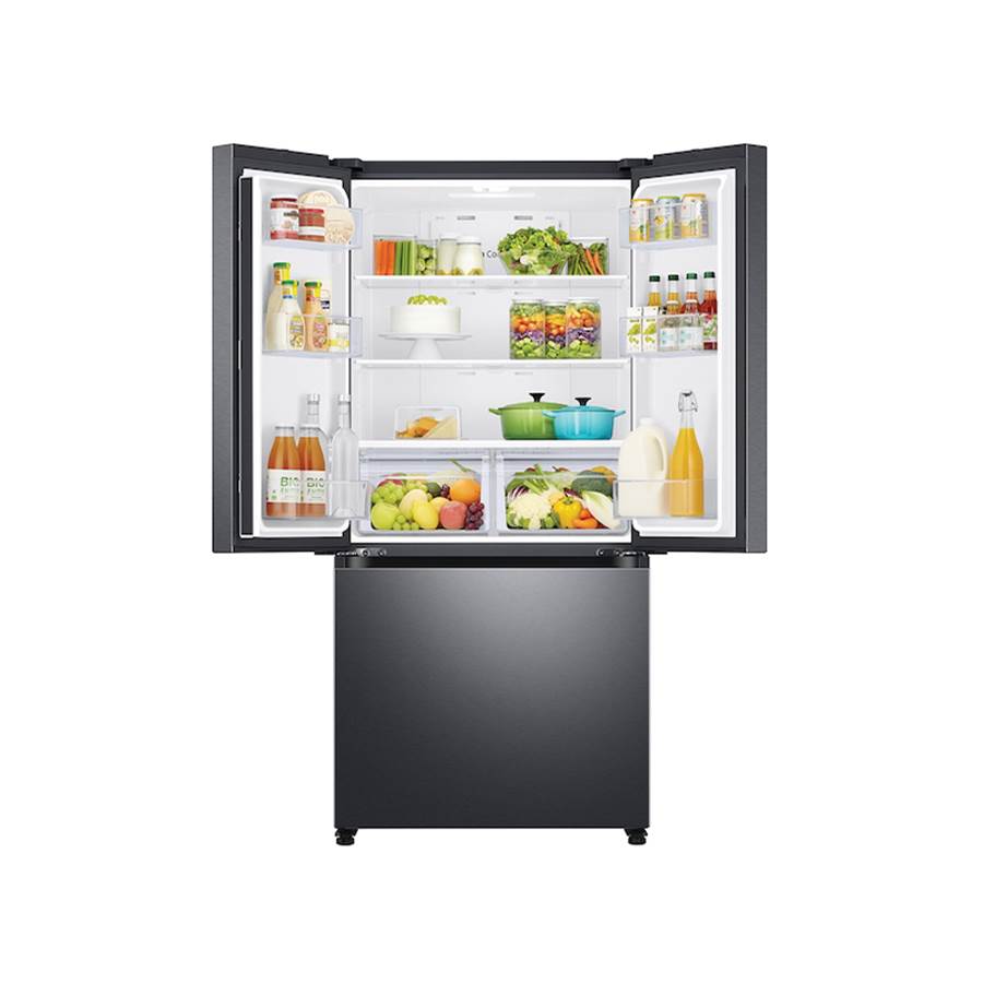 French Door Refrigerator, 18 cu-ft, Black Stainless Steel