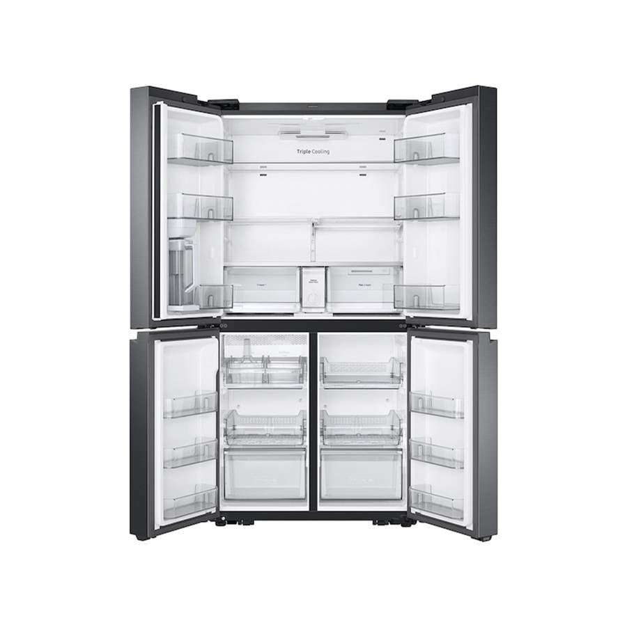 Smart Flex Counter Depth 4-Door Refrigerator with AutoFill Water Pitcher and a Dual Ice Maker with Ice Bites in Black Stainless Steel, 23 cu-ft