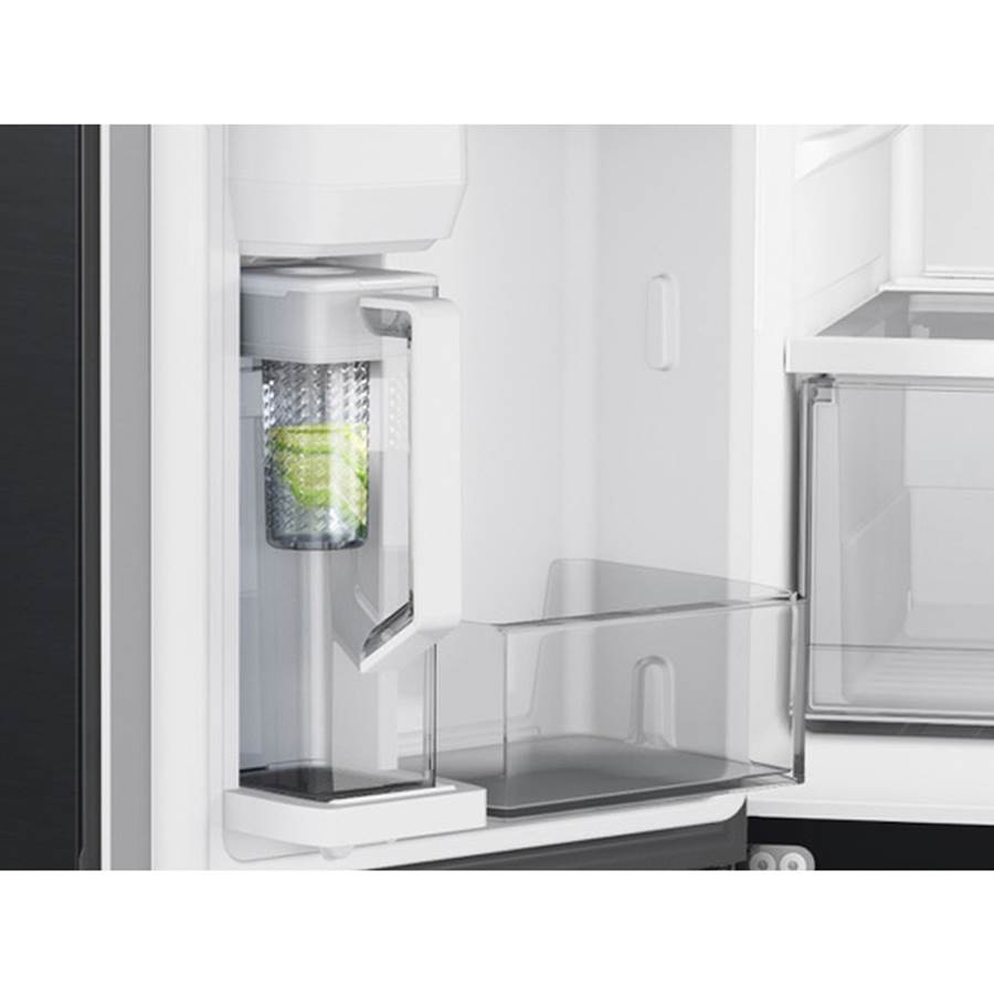 Smart Flex Counter Depth 4-Door Refrigerator with AutoFill Water Pitcher and a Dual Ice Maker with Ice Bites in Black Stainless Steel, 23 cu-ft