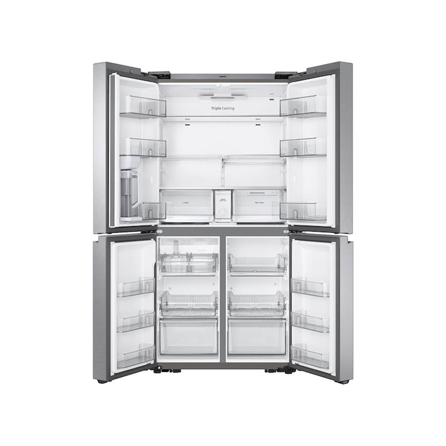 Smart Flex Counter Depth 4-Door Refrigerator with AutoFill Water Pitcher and a Dual Ice Maker with Ice Bites in Black Stainless Steel, 23 cu-ft