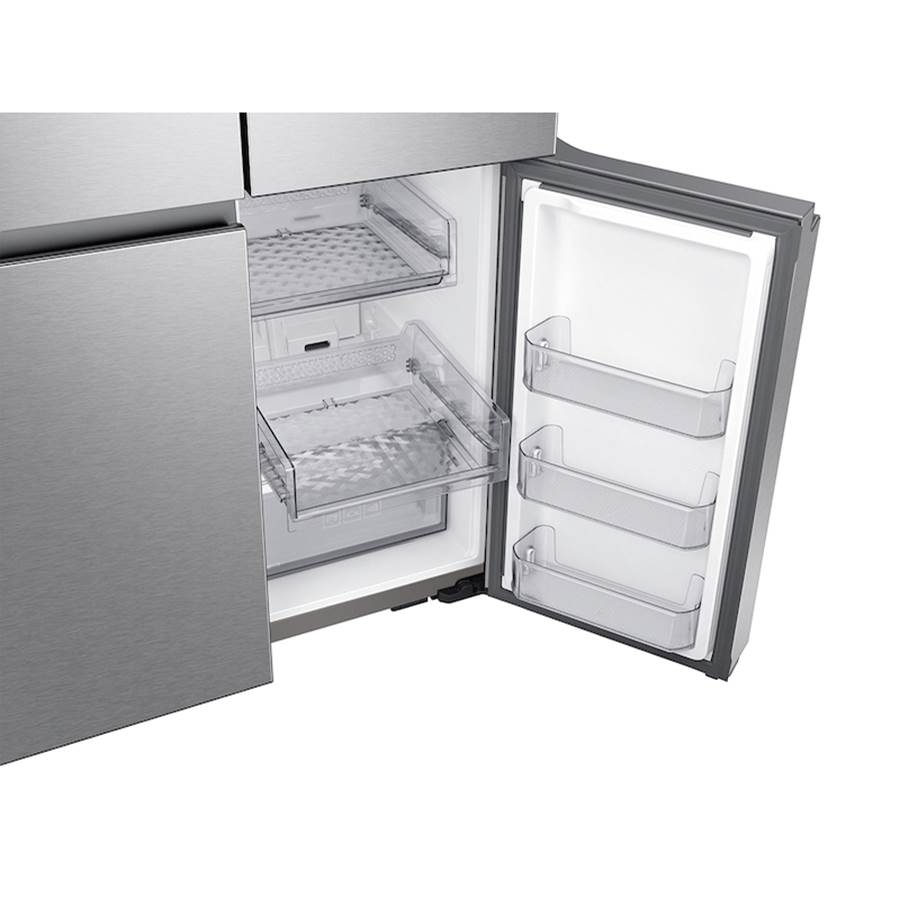 Smart Flex Counter Depth 4-Door Refrigerator with Beverage Center and a Dual Ice Maker with Ice Bites in Stainless Steel, 23 cu-ft