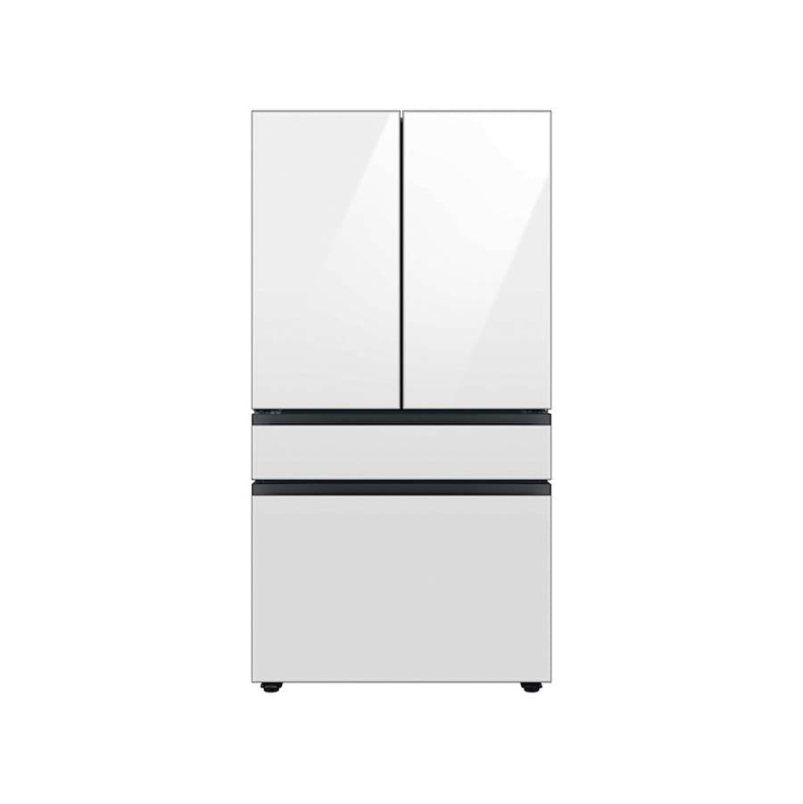 Samsung - Smart Bespoke French 4-Door Refrigerator with Customizable Panel Colors and Beverage Center in White Glass, 23 cu-ft - White Glass
