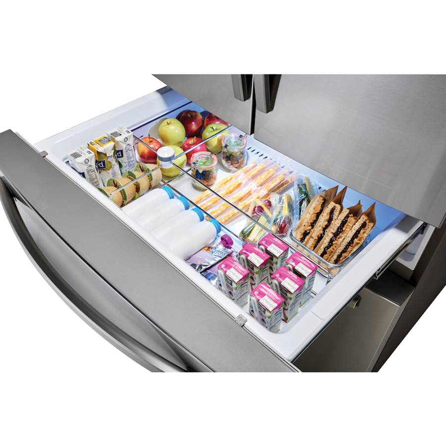 French Door Refrigerator with FlexZone Drawer Black Stainless, 28 cu-ft