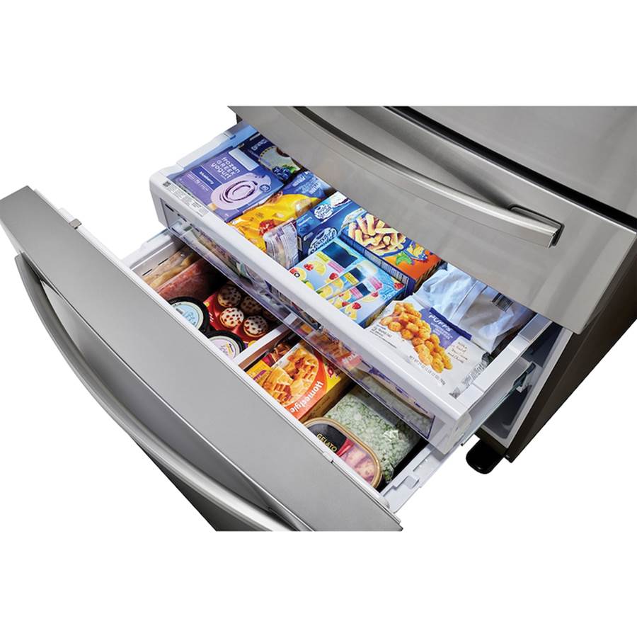 Counter Depth French Door Refrigerator with FlexZone Drawer Black Stainless, 24 cu-ft