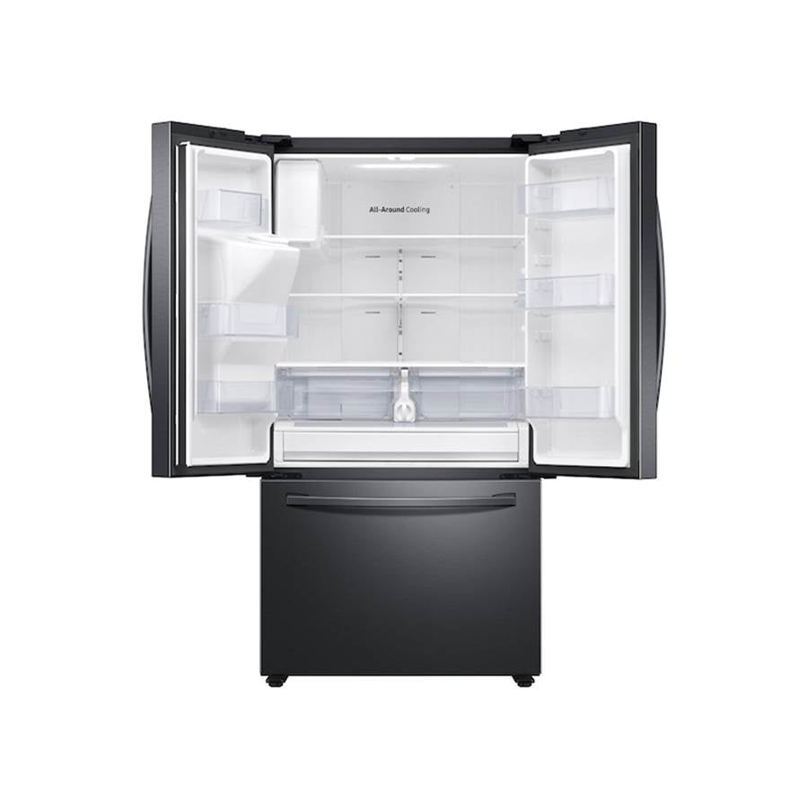 French 3-Door Refrigerator, 27 cu-ft, Black Stainless