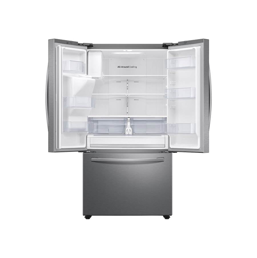 French 3-Door Refrigerator, 27 cu-ft, Black Stainless