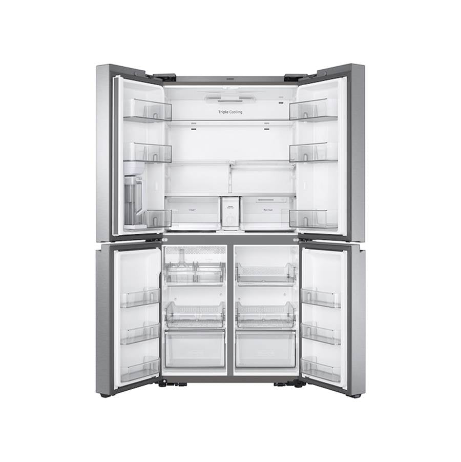 Smart Flex 4-Door Refrigerator with AutoFill Water Pitcher and a Dual Ice Maker with Ice Bites in Black Stainless Steel, 29 cu-ft