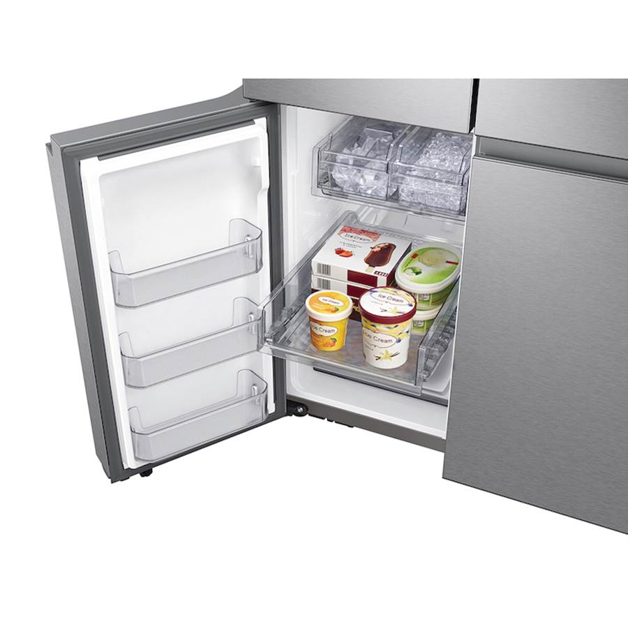 Smart Flex 4-Door Refrigerator with AutoFill Water Pitcher and a Dual Ice Maker with Ice Bites in Black Stainless Steel, 29 cu-ft