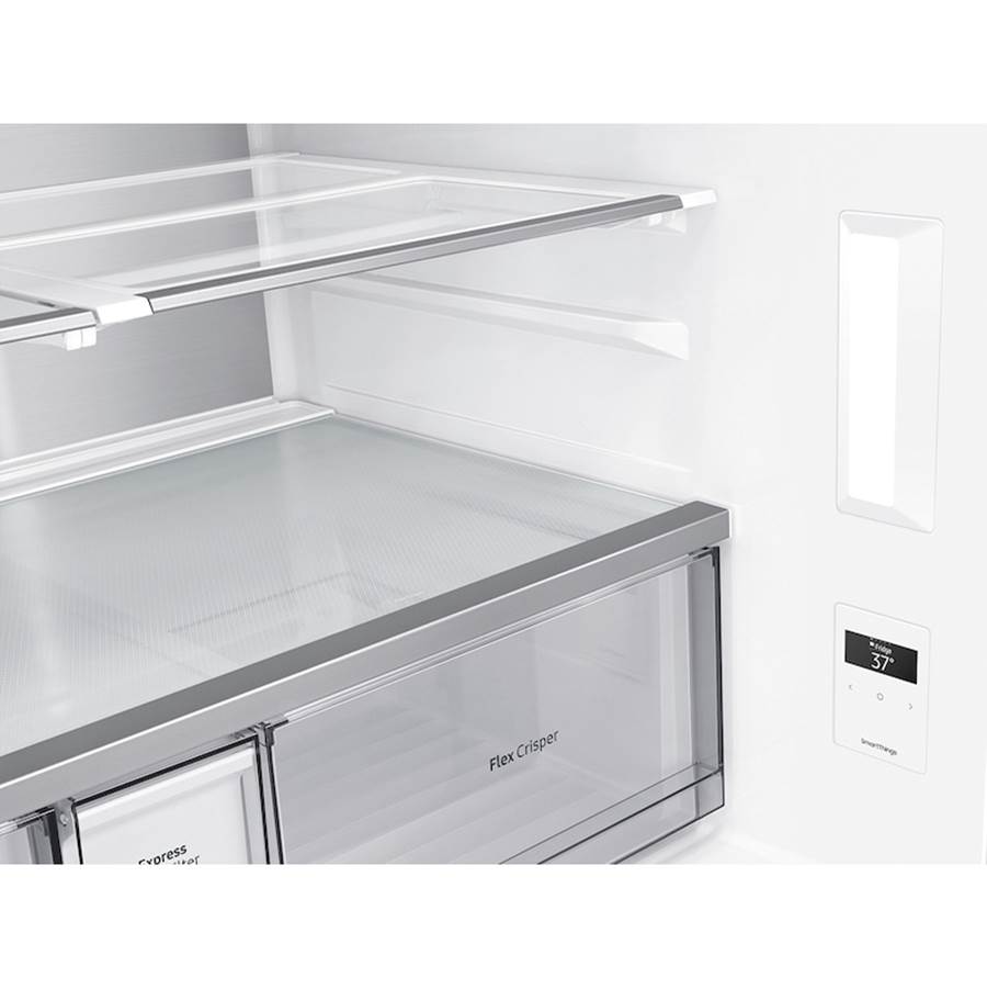 Smart Flex 4-Door Refrigerator with AutoFill Water Pitcher and a Dual Ice Maker with Ice Bites in Black Stainless Steel, 29 cu-ft