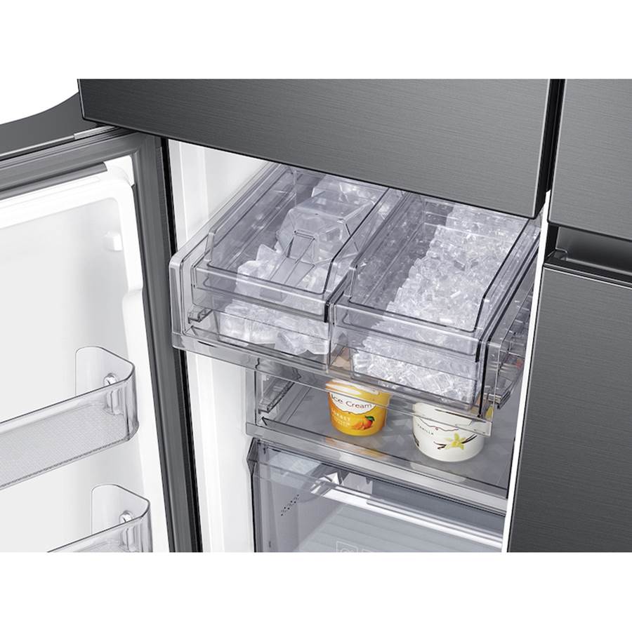 Smart Flex 4-Door Refrigerator with Beverage Center and a Dual Ice Maker with Ice Bites in Black Stainless Steel, 29 cu-ft