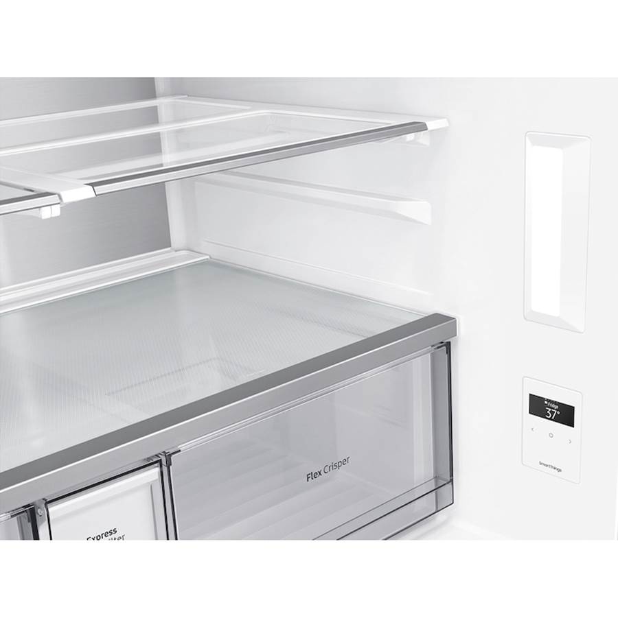 Smart Flex 4-Door Refrigerator with Beverage Center and a Dual Ice Maker with Ice Bites in Black Stainless Steel, 29 cu-ft