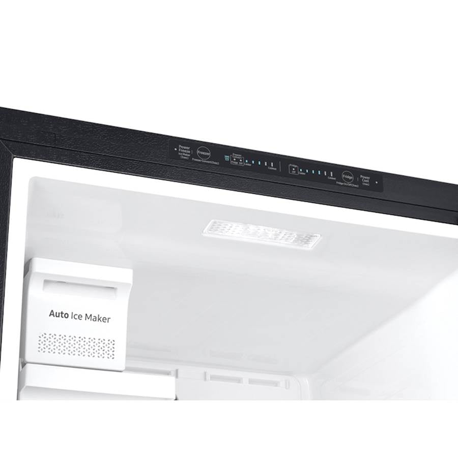 Factory installed Ice Maker, Top Mount, Black Stainless, 18 cu-ft