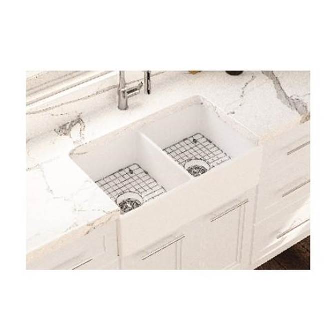 Cheviot Products - Ramsay Double Fireclay Kitchen Sink, 33'', Gloss White - Gloss White