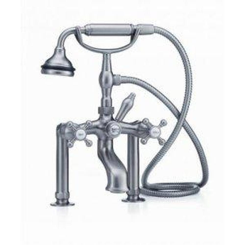 Cheviot Products - 5100 SERIES Wall-Mount Tub Filler - Cross Handles - Metal Accents - Antique Bronze
