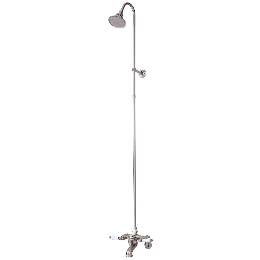 Cheviot Products - 5100 SERIES Tub Filler with Overhead Shower - Lever Handles - Brushed Nickel