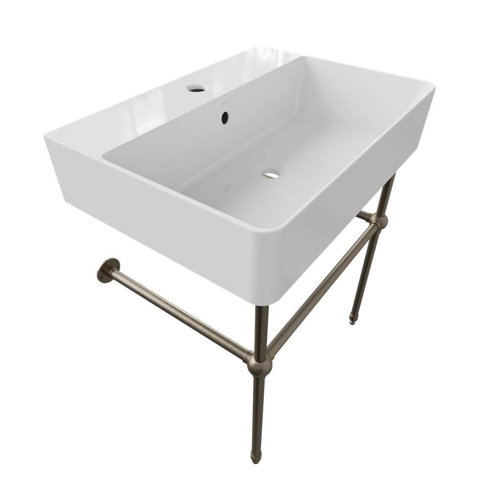 Cheviot Products - NUO 2 Console - White, Brushed Nickel