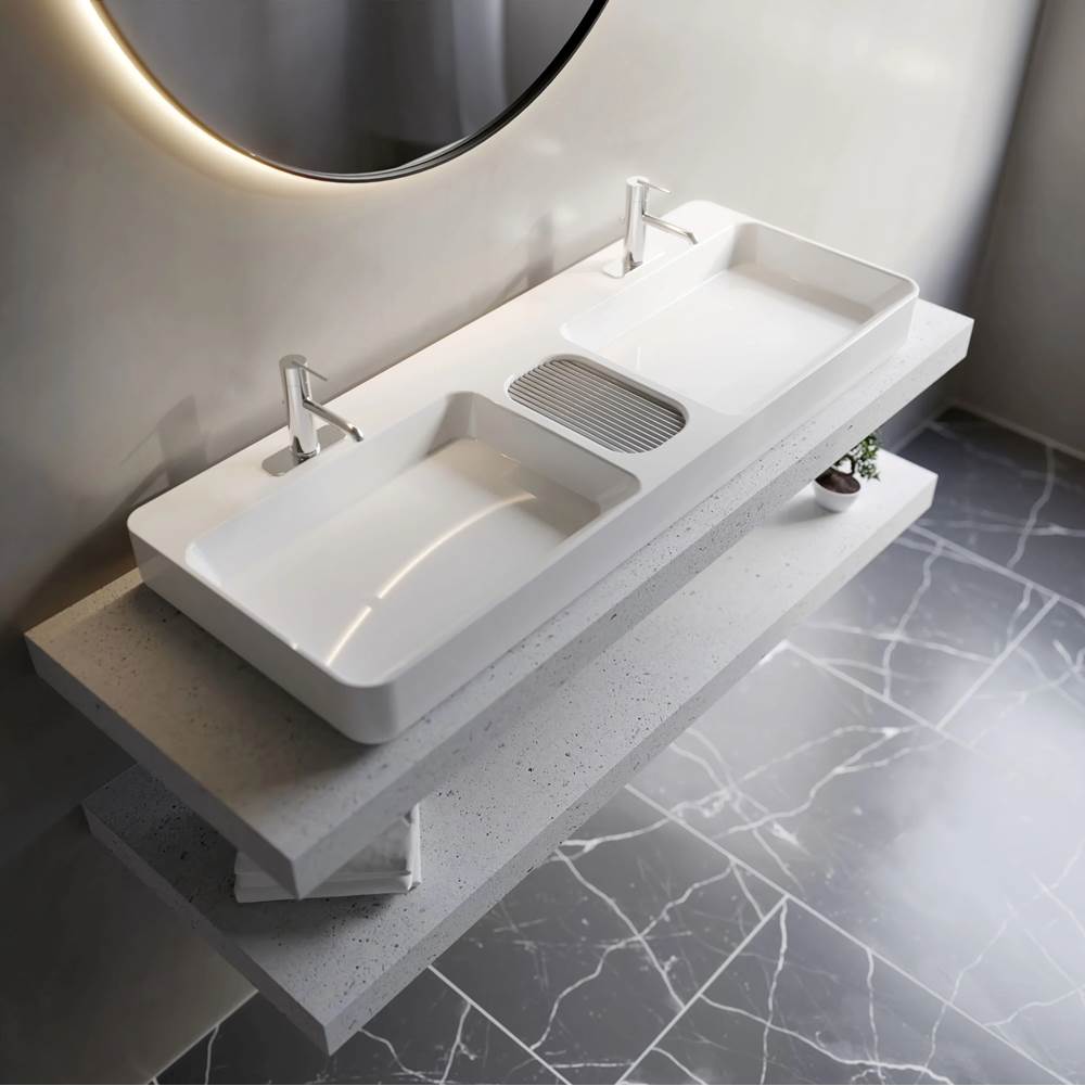 Cheviot Products - INFINITY DOUBLE Vessel Sink - White