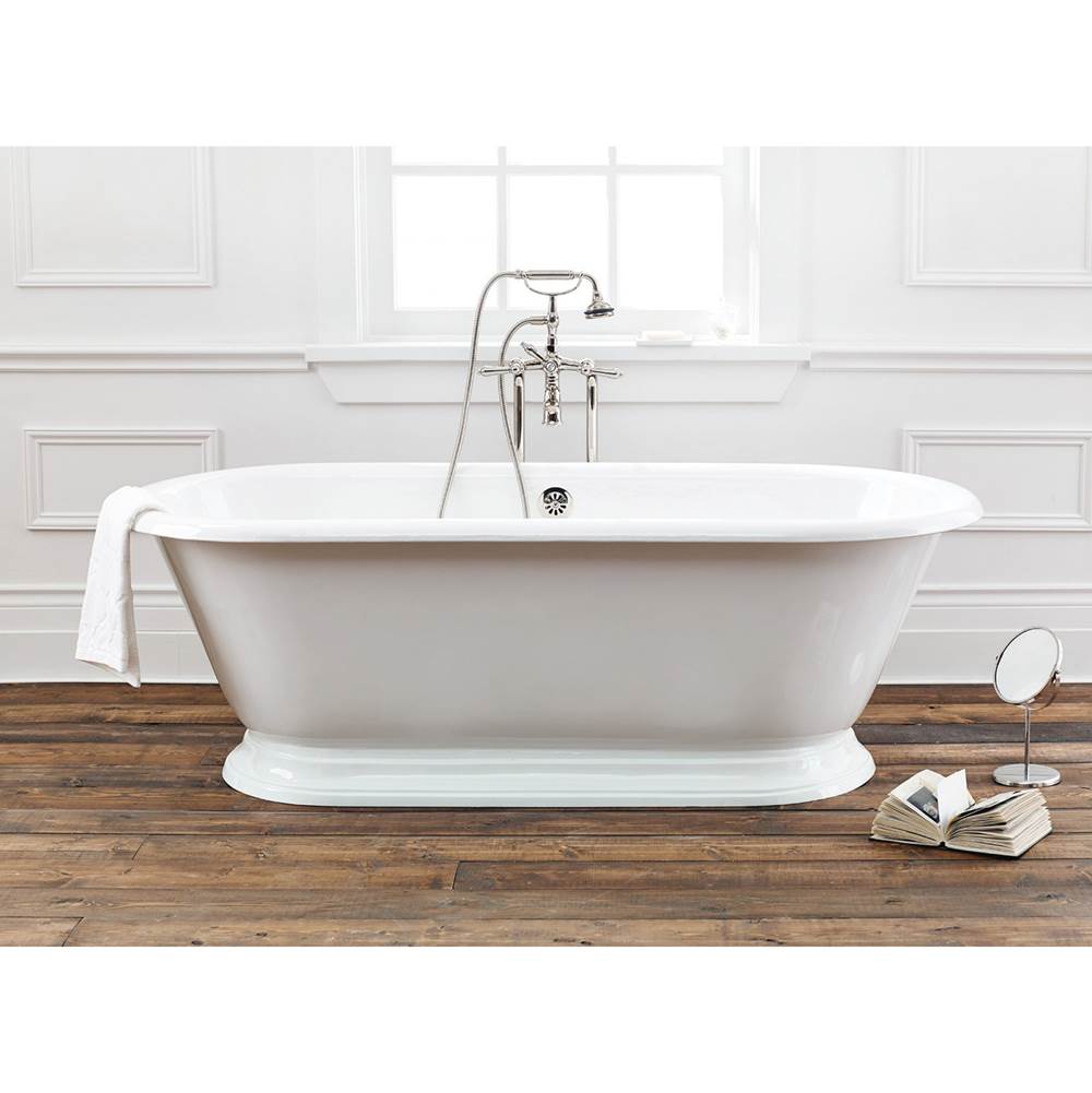 Cheviot Products - SANDRINGHAM Cast Iron Bathtub with Continuous Rolled Rim - White Interior with White Exterior