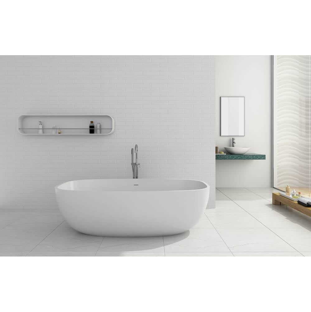 Cheviot Products - GIORGIO Solid Surface Bathtub - White Interior with White Exterior