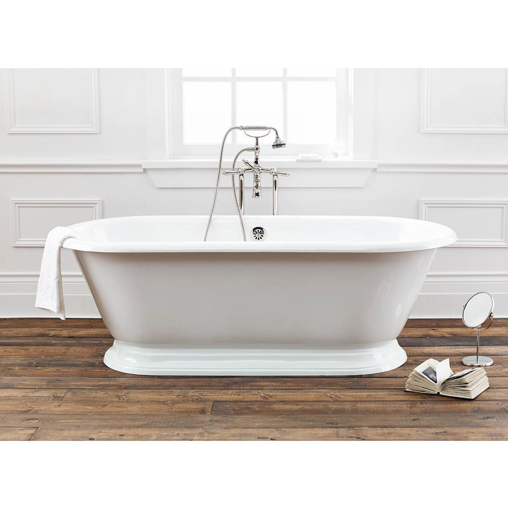 Cheviot Products - SANDRINGHAM Cast Iron Bathtub with Faucet Holes - White Interior with White Exterior