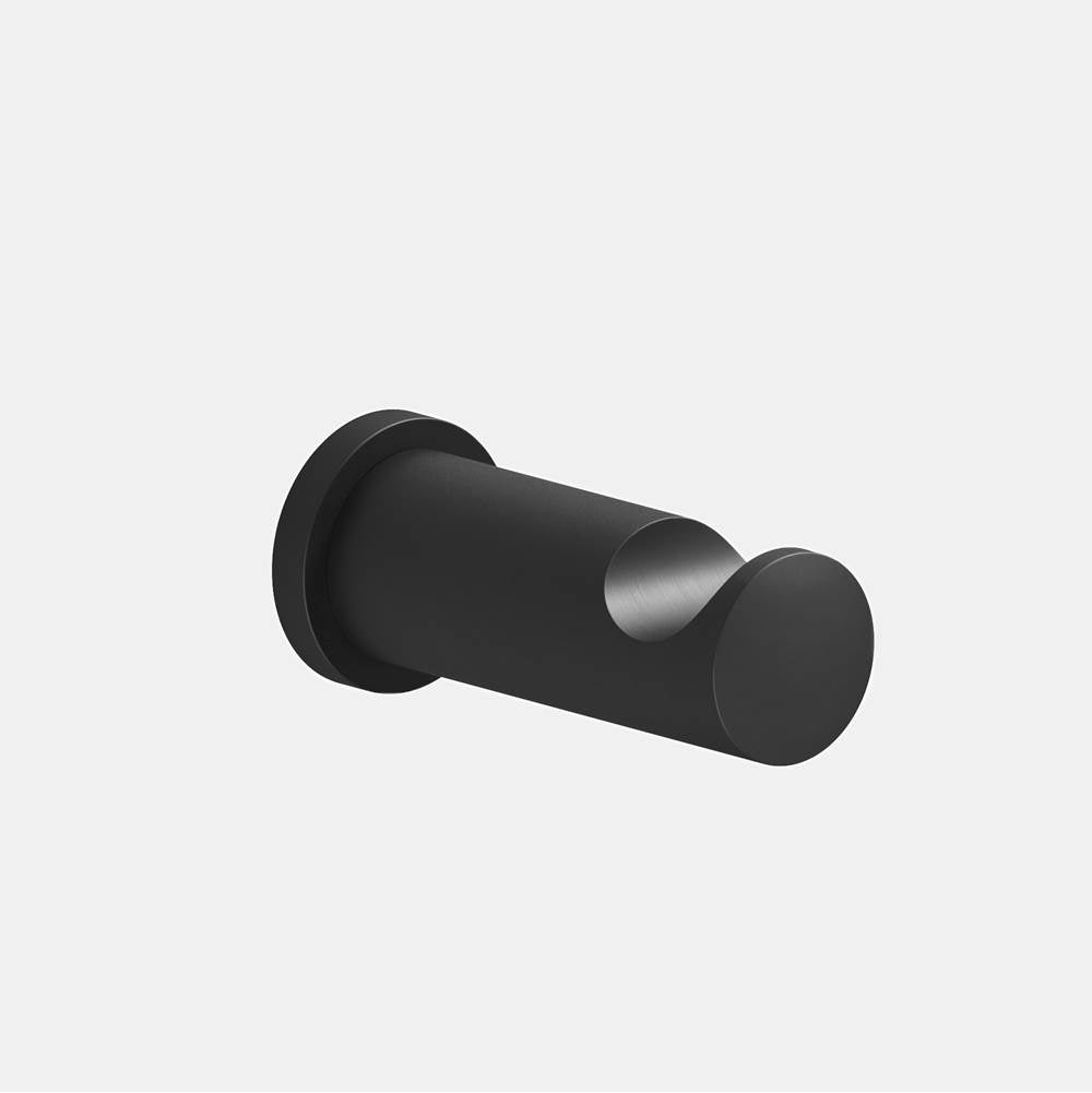 Colonial Bronze - 1'' diameter Round Hook hand finished in Matte Satin Black and Matte Satin Black - Matte Satin Black,Matte Satin Black