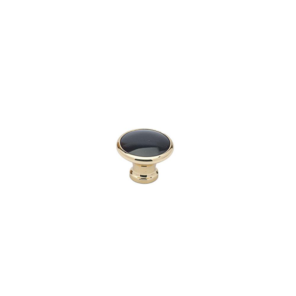 Colonial Bronze - 1.25'' diameter Round Cabinet Knob, Back-to-Back Shower Door Knob Kit hand finished in Polished Brass and Satin Black - Polished Brass,Satin Black