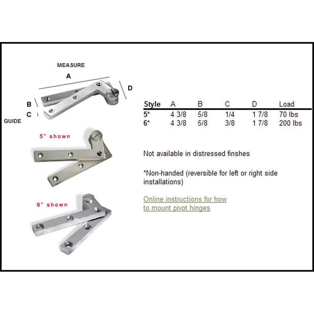 Colonial Bronze - 4.375'' overall Removable screw pivot Hinge hand finished in Heritage Bronze - Heritage Bronze