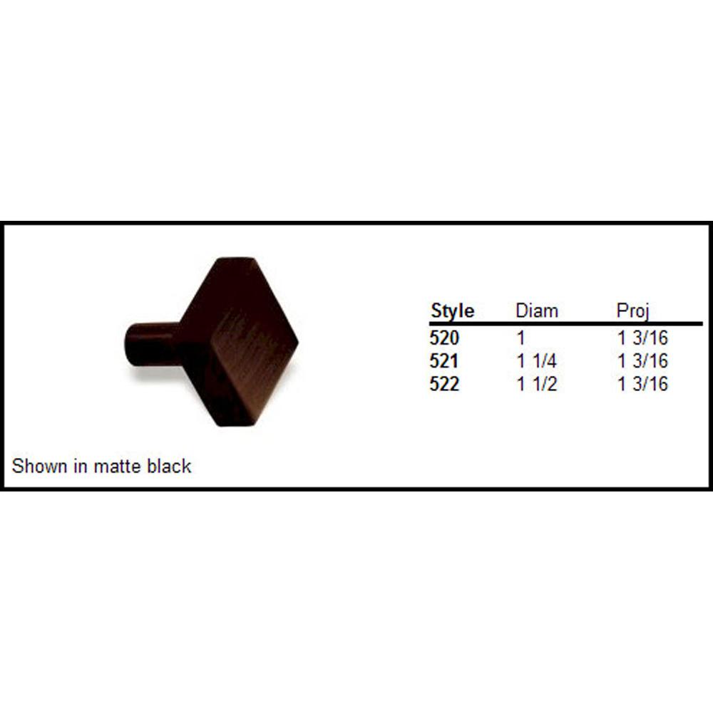 Colonial Bronze - 1'' Square Cabinet Knob with straight post hand finished in Satin Copper - Satin Copper