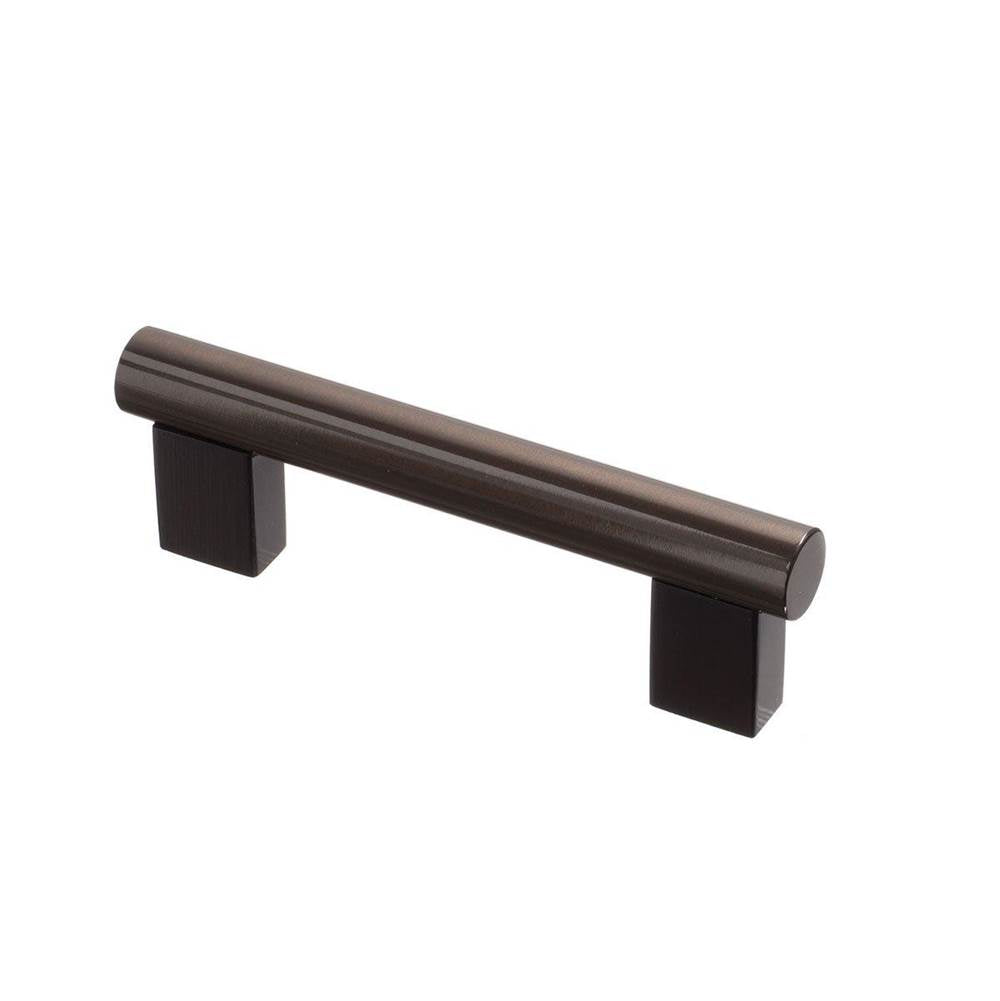 Colonial Bronze - 3'' center-to-center, 4'' overall, 0.5'' diameter Round Cabinet Pull With rectangular posts hand finished in Matte Satin Copper - Matte Satin Copper