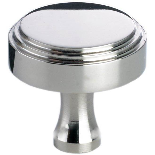 Colonial Bronze - 1'' diameter Round, stepped Cabinet Knob with flared post hand finished in Matte Pewter - Matte Pewter