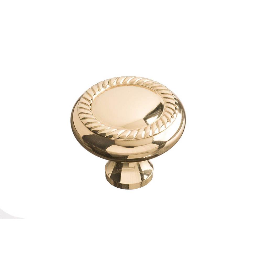 Colonial Bronze - 1.4375'' diameter Round, roped Cabinet Knob, Back-to-Back Shower Door Knob Kit hand finished in Matte Satin Brass - Matte Satin Brass