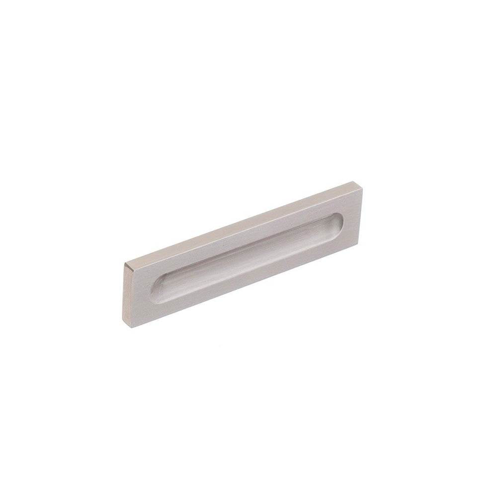 Colonial Bronze - 3'' center-to-center, 4'' overall, 0.25'' Rectangular, flat Cabinet Pull with finger indents hand finished in Antique Bronze - Antique Bronze