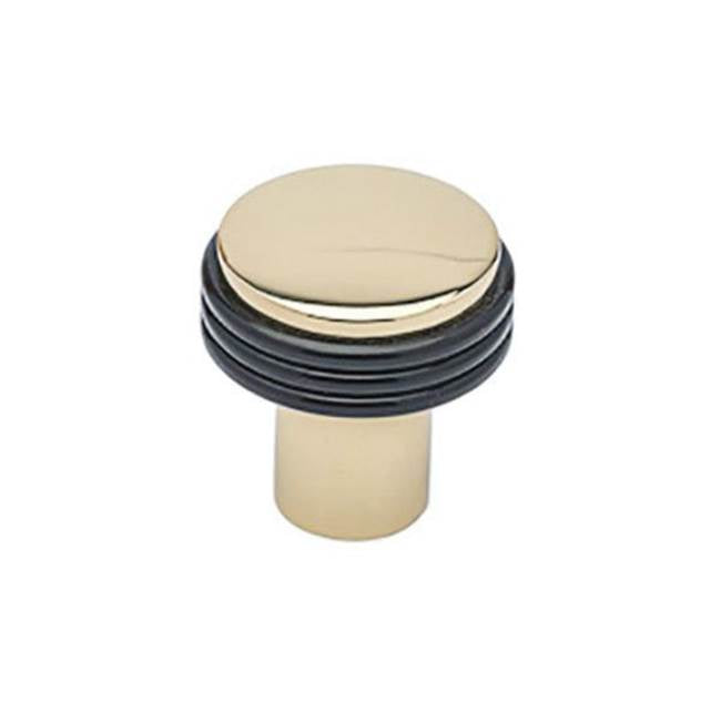 Colonial Bronze - 1.25'' diameter Round Cabinet Knob, Back-to-Back Shower Door Knob Kit hand finished in Matte Satin Black and Unlacquered Polished Brass - Matte Satin Black,Unlacquered Polished Brass