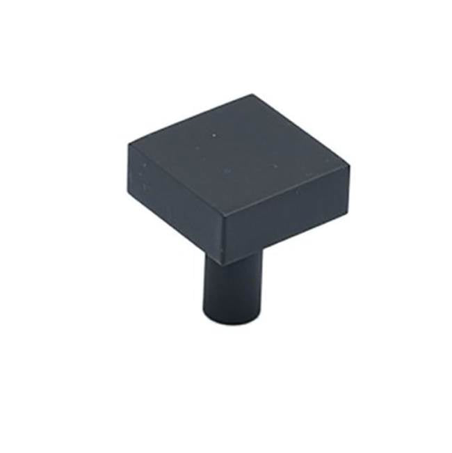 Colonial Bronze - 1'' Square Cabinet Knob with straight post hand finished in Matte Satin Copper - Matte Satin Copper